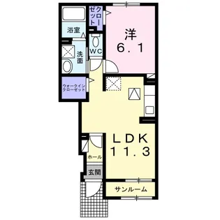 コリーナ ディ ヴェルデ 1【1階】の間取り