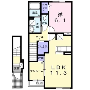 コリーナ ディ ヴェルデ 1【2階】の間取り