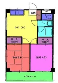 キャッスル境南【203号室】の間取り