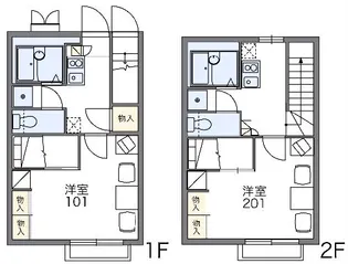 レオパレスライジング・サン【1階】の間取り