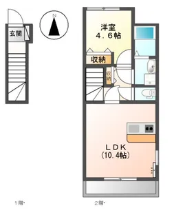 フェリーチェ【201号室】の間取り