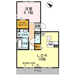 セジュールゆめみらい【1階】の間取り
