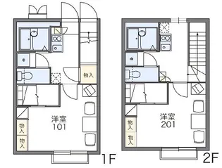 レオパレスグリーンフィールド【207号室】の間取り