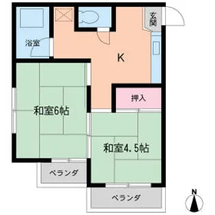 シャルムハイツモトハラ【2階】の間取り