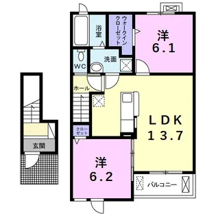 コスモ武豊Ⅰ【2階】の間取り