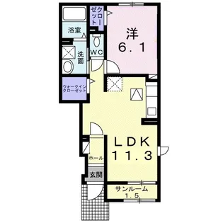 アルカンシェル・シャトー【1階】の間取り