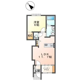 アンソレイエ(Ansoleille)【1階】の間取り