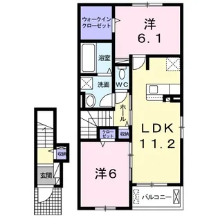 サニープラシードD【2階】の間取り