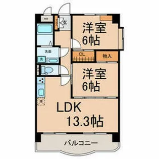 ベルテ白子【2階】の間取り