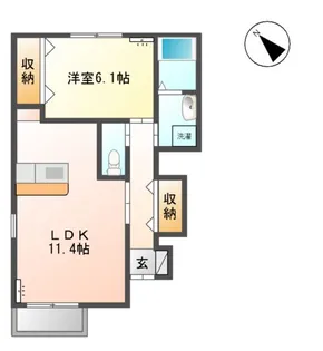 ボンヌール関南【1階】の間取り