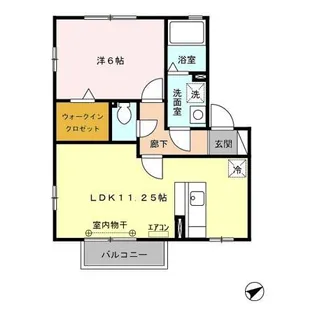 ペアレ Ⅰ/Ⅱ【Ⅰ202号室】の間取り