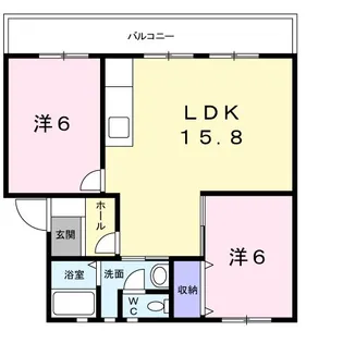 パークサイドハイム B【1階】の間取り