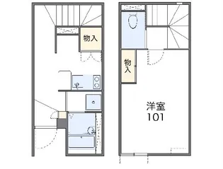 レオネクスト朗【101号室】の間取り