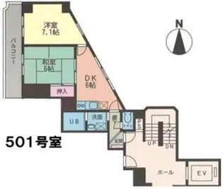 クレール向ヶ丘【5階】の間取り