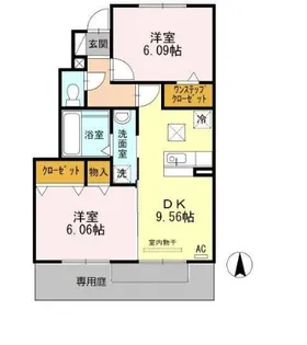 プランドールかがり【102号室】の間取り