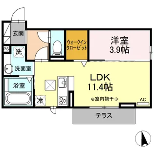 アルカディア 日永【1階】の間取り