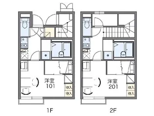 レオパレスグリーンハイツ【1階】の間取り