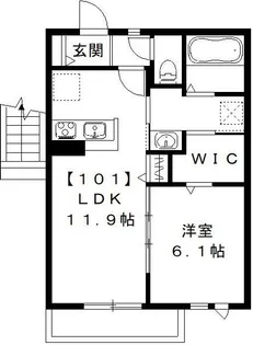 リアン テラス【A101号室】の間取り
