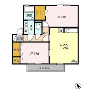 ベルセーヌ A【2階】の間取り