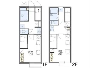 レオパレスコンフォート【102号室】の間取り