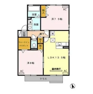 リビングタウン下地Ⅱ B【101号室】の間取り