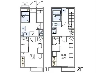 レオパレスルクスⅢ【207号室】の間取り