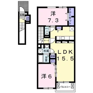 グレイス・カーサ Ⅲ【2階】の間取り