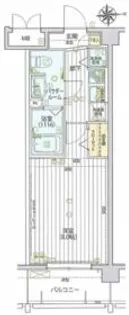 レグラス横浜吉野町サウス(レグラスヨコハマヨシノチョウサウス【5階】の間取り