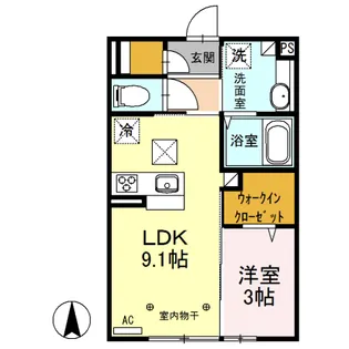 シティハウス高萩1・2 2【1階】の間取り