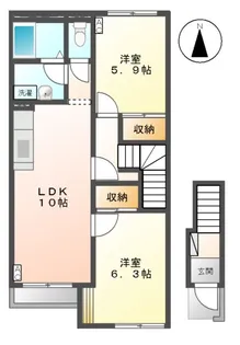 ソレイユ【2階】の間取り