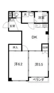 川又コーポ【2階】の間取り