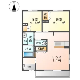 プリモアモーレ【1階】の間取り