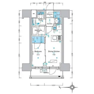 ルフォンプログレ浅草入谷【10階】の間取り