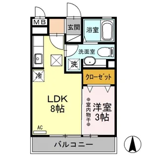 クレール シャンブル【1階】の間取り