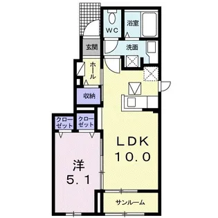 ネガット松並 B【1階】の間取り