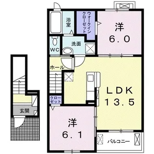 エアリーさくら B【2階】の間取り