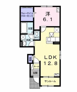 プリートカーサⅢ【1階】の間取り
