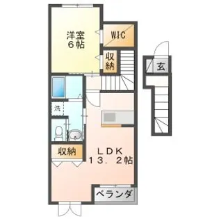 ミーテ・ピアヌーラB【2階】の間取り