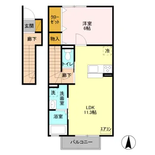 ミル フルール L【203号室】の間取り