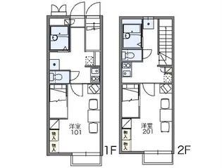 レオパレスシャトーヒライデ【202号室】の間取り