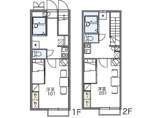 レオパレスクレール Ⅱ【204号室】の間取り