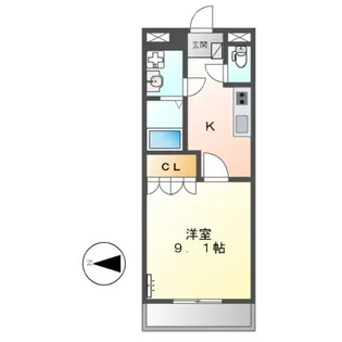 グランデール栄【1階】の間取り