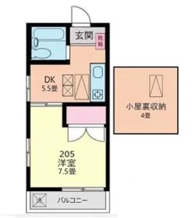フジビューハイツ二俣川【205号室】の間取り