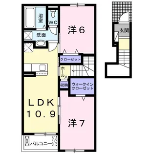 ハンドレッド リヴァー 水野B【2階】の間取り