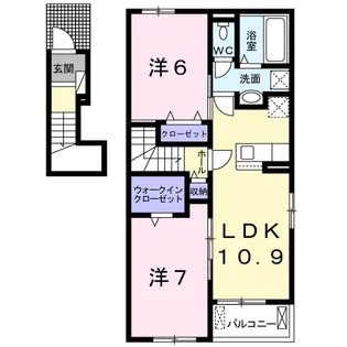 ハンドレッド リヴァー 水野C【2階】の間取り
