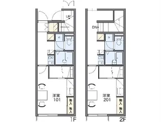 レオパレス海波【208号室】の間取り