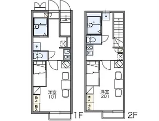 レオパレス逢妻【1階】の間取り
