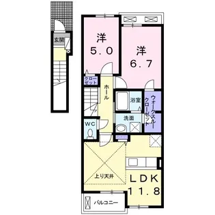 ビサイドサラン【2階】の間取り