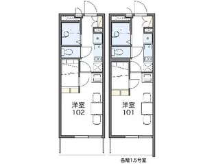 レオパレスセロームA【405号室】の間取り