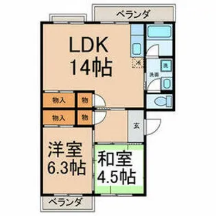 コーポ柳原【3階】の間取り